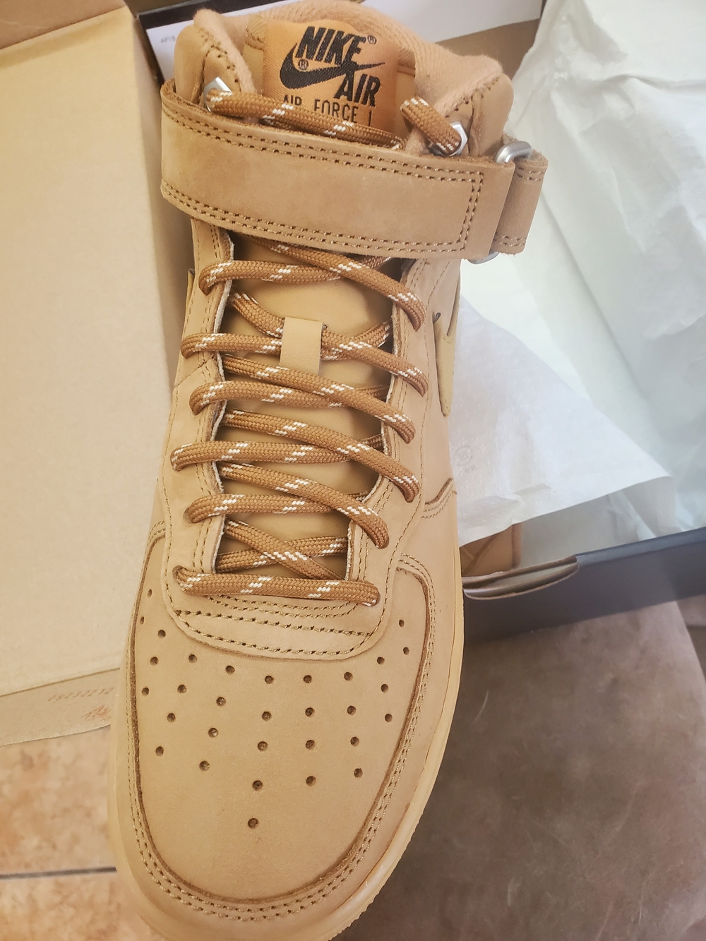 Nike Air Force Men’s High-Top Sneakers in Wheat